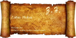 Zahn Huba névjegykártya